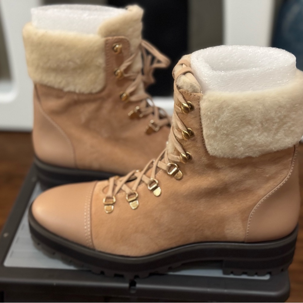 Stuart Weitzmam Alpine Cozy Combat Boots